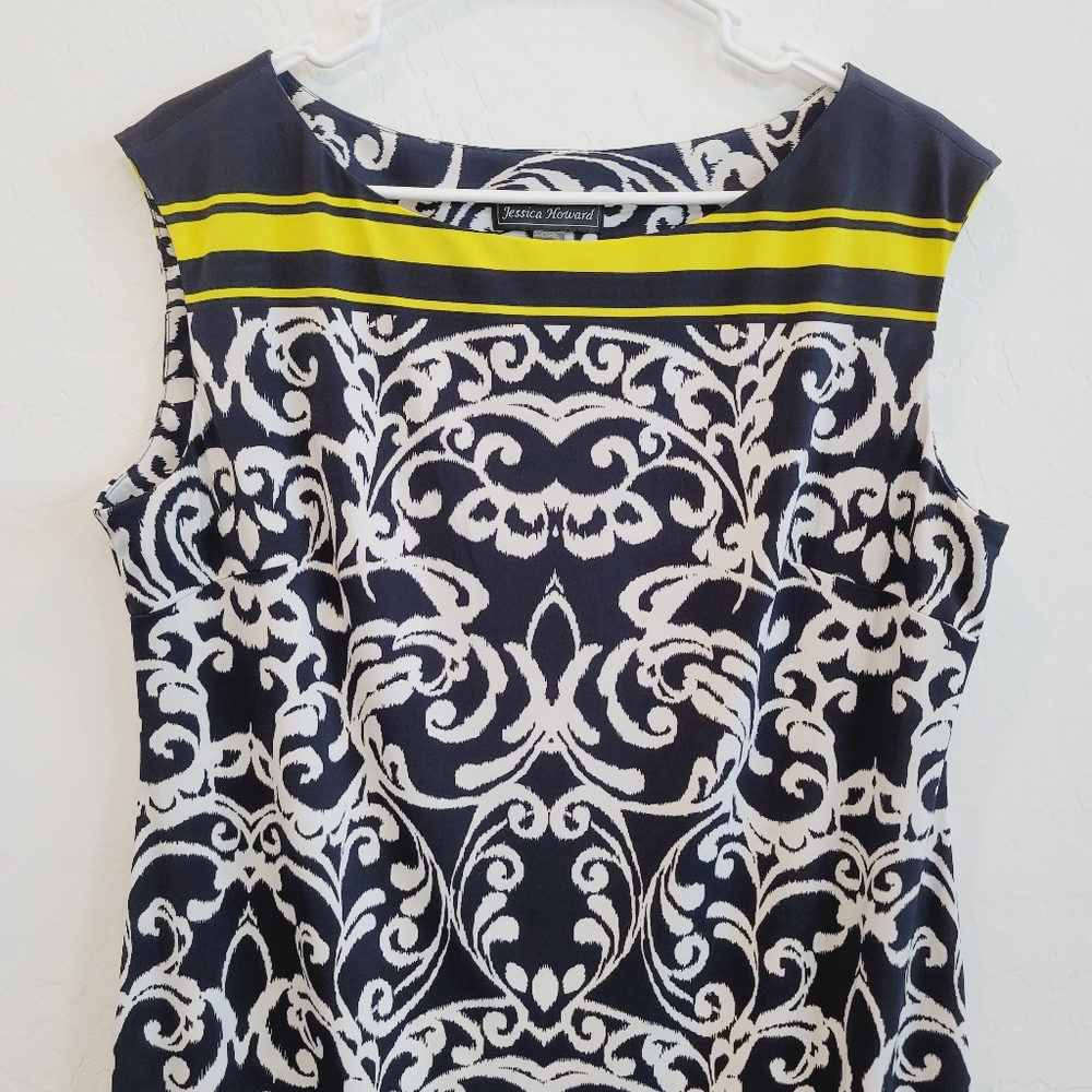 ⭐️Jessica Howard Paisley Print Sleeveless Sheath Dress Women's Size Large